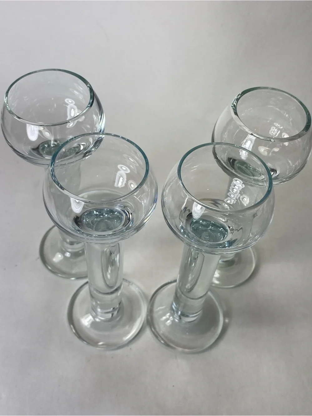 Set 4 Norwegian Linie Aquavit MCM Mid Century Modern Clear Glass Shot Glasses